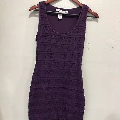 Max Studio Womens Lace Dress Medium M Bodycon Purple Plum Fitted Sleeveless S30 • $20.97