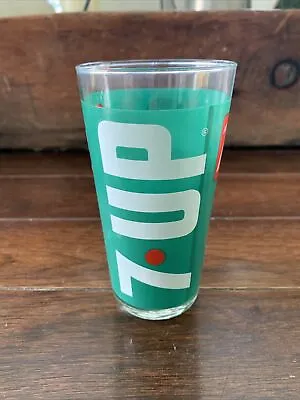 Vintage 7 UP Glass The UnCola Green 12 Oz Glass Collectible Drinking • $9.95