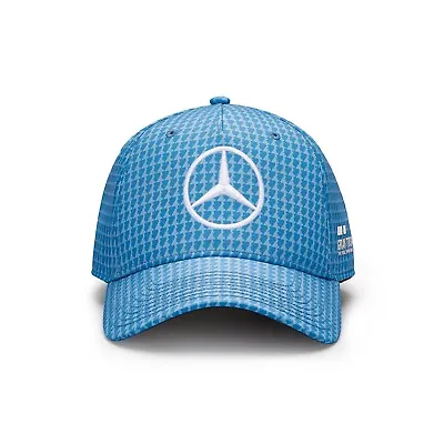 Mercedes AMG Petronas Lewis Hamilton 2023 Driver Baseball Cap Denim Blue • £23.90