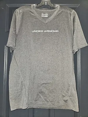 Under Armour Mens XL Heat Gear Fitted Shirt Gray V Neck  • $10.99