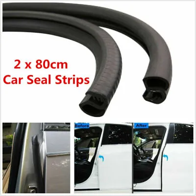 2Pcs B Pillar Car Door Seal Strip Rear Edge Trim Rubber Sealing Strips Windproof • $14.36