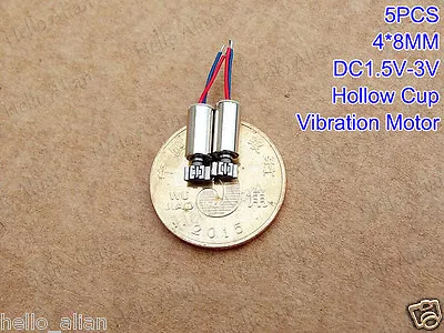 5pcs 1.5v~3v 4mm*8mm Micro Coreless Vibration DC Eletric Mini Vibrator Motor • $2.95