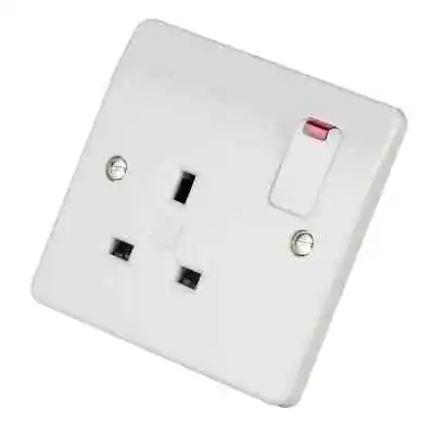 MK K2657WHI Logic Plus 1 Gang 13 Amp White Switched Socket With Neon • £11.77