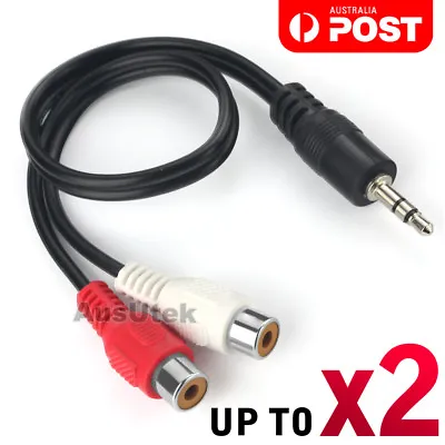 3.5mm AUX Male To 2 RCA Female Splitter Cable Stereo Audio AV Adapter Cord • $6.45