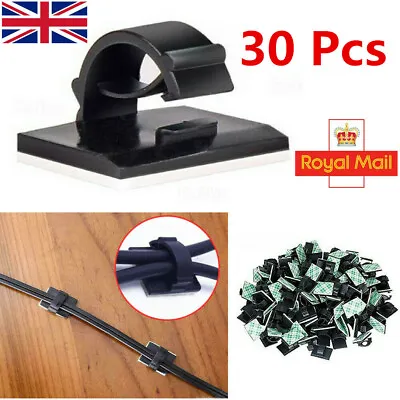 £3.89 • Buy 30PCS Mini Car Wire Clips Self Adhesive Rectangle Tie Sticker Cable Cord Holder 
