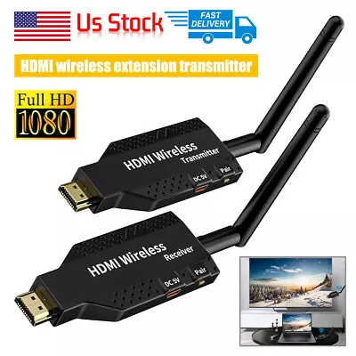 Wireless HDMI Extender Video Transmitter Receiver Screen Mirroring 1 PC To TV • $67.99