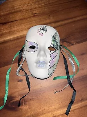 Mardi Gras Peacock Ceramic Mask • $15.99