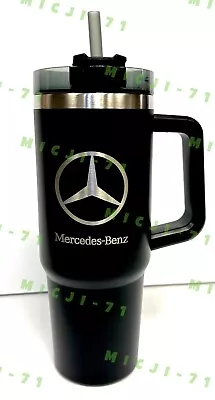 Mercedes Benz Black Cup With Holder Mug 30oz Stainless Steel Water Bottle • $42.99