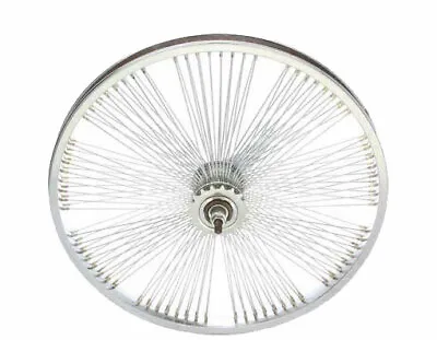 Vintage 20  Fan Front Or Coaster Steel Wheel 144 Spoke 14g 3/8 Axle In Chrome. • $115.99