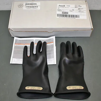 Ansell Marigold 11  Electric Insulating Gloves Class 00 B 11 Black Size 10 • $39.95