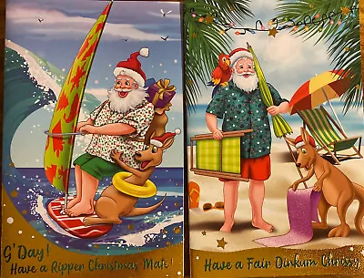 2 X Australiana Aussie Australian Christmas Cards Cute With Envelopes 2 Designs • $1.70