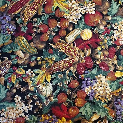 Fabric 100% Cotton FQ HY BTY By The Yard FALL Harvest Time Corn Berries Leaves • $2.89