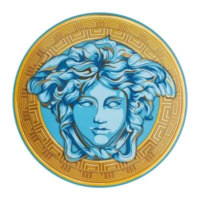 New Rosenthal Versace Medusa Amplified Service Plate 33cm Blue Rrp$699 • $419