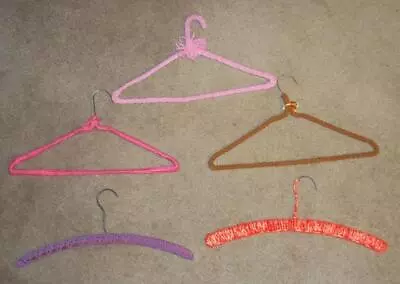 Lot Of 5 Vintage Crocheted Clothes Hangers 2 Wooden 3 Wire • $4.99