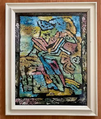 Mid Century Modernist Abstract Portrait Expressionist Modern Painting R. Mattson • $225