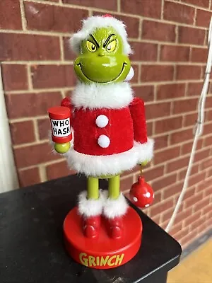 GRINCH Wooden 12” Nutcracker 2023 Dr Seuss Santa Christmas Statue NEW • $39.99