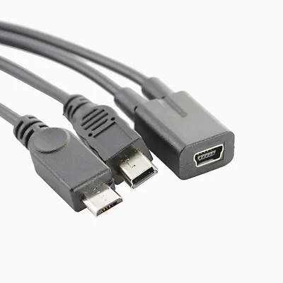 Mini USB 2.0 Female To Mini USB Male Micro USB Y Splitter Charger Adapter Cable • $1.49