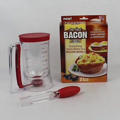 Lot Of 3 Kitchen Gadgets Perfect Bacon Bowl Liquid Pancake Dispenser Apple Corer • $13.99