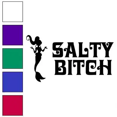 Salty Bitch Mermaid Vinyl Decal Sticker Multiple Colors & Sizes #6476 • $3.22