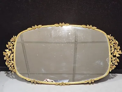 Matson Vintage Vanity Dresser Ormolu Tray 24K Gold Plate Dogwood Bird 10 X20  • $84.37