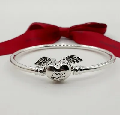 $69 • Buy New Authentic Pandora #599379C00 Always By Your Side Winged Heart Bangle 17cm...