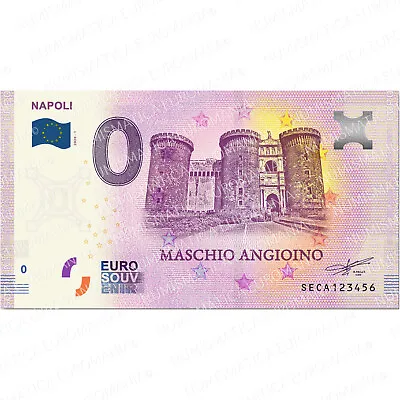 0 € Zero Euro Souvenir Tourist Banknote Italy 2020 - Naples Male Angioino • £3.16