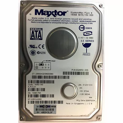 6Y160M004683E - Maxtor 160GB 7200 RPM SATA 3.5  HDD • £54.86