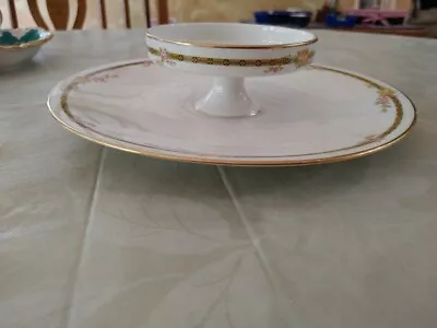 T And V Limoges France Double Gold Bands 2 Tier Tray With Candy Dish • $75