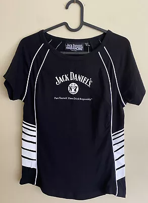 $19.95 • Buy Jack Daniels JD Ladies Motor Racing Merchandise Tshirt Tee Stretchy Size 10 BNWT