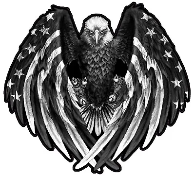 American Flag Eagle Wings Gray Scale 36  Deca • $39.95