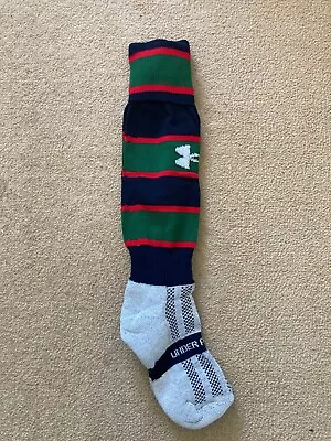 Under Armour Rugby/Football Socks -BNWT-Size UK Medium -3-6-Green/Navy/Red Hoops • £8.99