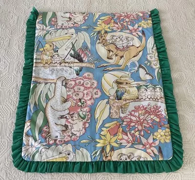 Vintage Handmade May Gibbs Gum Nut Babies Bassinet Quilt 80 Cm X 70 Cm • $54