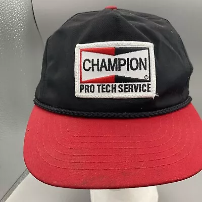 Vintage Champion Pro Tech Service Hat Adjustable Snapback USA Patch • $11.50