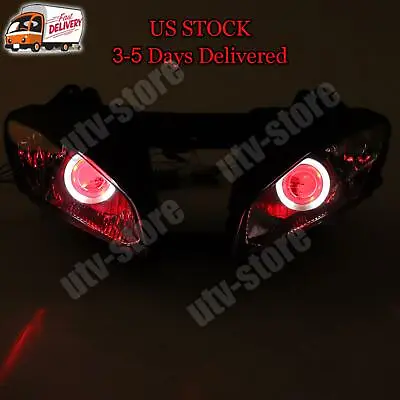 $299 • Buy MF Front Headlight HALO Red Angel Eye Fit For Yamaha 2006-2007 YZF R6 T014
