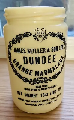 Vintage James Keiller & Son Dundee Orange Marmalade 16 Oz. Jar Crock  • $34.95