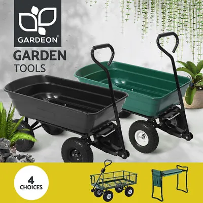 Gardeon Garden Cart Trolley Wagon Dump Cart Trailer Lawn Wheelbarrow Yard Farm • $33.95