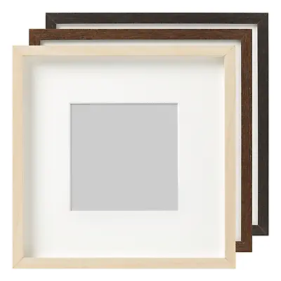 £14.99 • Buy Ikea Hovsta 23x23cm Picture Photo Deep Wood Frame White Mount Scrabble Box Craft