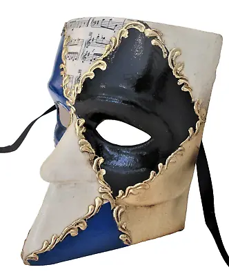 Casanova/ - Handmade In Italy Venetian Masquerade Papier Mache Mask Blue/black • £33