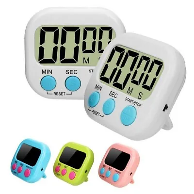£3.99 • Buy Cooking Loud Kitchen Timer Larger Magnetic Clock Stopwatch LCD Egg Digital Alarm