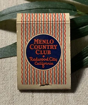 Menlo CA Redwood City Country Club Vintage Matchbook Cover Collectible Ephemera • $10