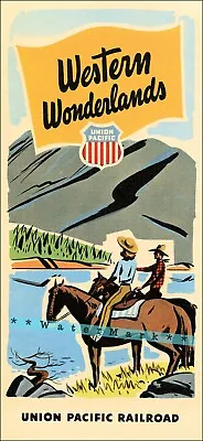 Western Wonderlands 1950 Union Pacific RR Vintage Poster Print Retro Style Art • $26.89