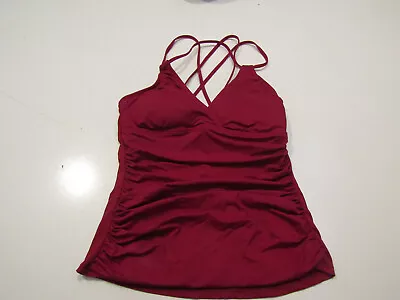 LA BLANCA Womens Swim Suit Top Raspberry Tankini Underwire Padded Size 6 NEW • $34.95