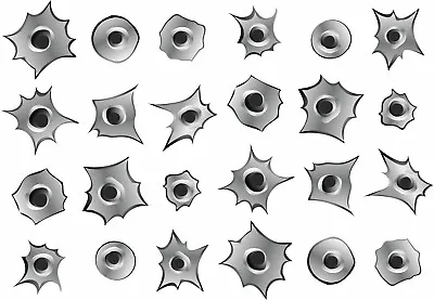 $5.75 • Buy 24 Bullet Holes Vinyl Sticker Graphic Decal Car Stickers 2 Sheets