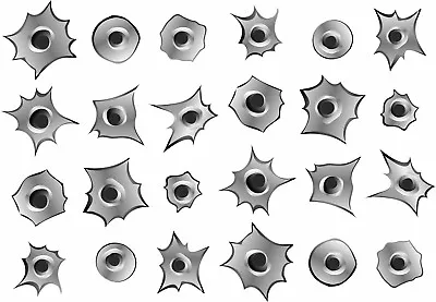 24 Bullet Holes Vinyl Sticker Graphic Decal Car Stickers 2 Sheets • $5.75