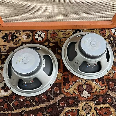 Pair 2x Vintage 1978 Celestion G12M 25w T1221 Blackback 12  Speakers *1970s* • $491.81