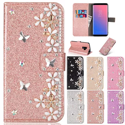 Glitter Wallet Magnetic Flip Bling Case Stand Cover For Samsung Galaxy Phones • $18.89