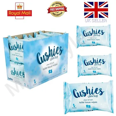 Cushies Ultra Soft Toilet Tissue Wipes Flushable  Biodegradable Hypoallergenic • £5.49