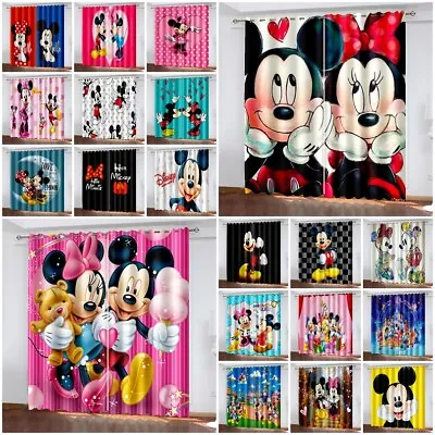 £28.79 • Buy Kids Mickey Mouse Curtains Thick 3D Blackout Curtains Thermal Ring Top Eyelet UK