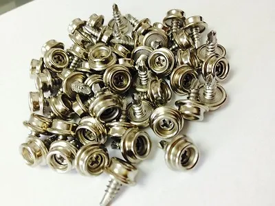 DOT Snap Fastener Screw Stud #8 Marine Grade Size 1  Stainless Steel • $5.99