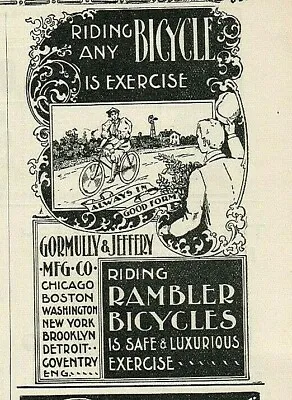 1895 BICYCLE Monarch Sterling Rambler Columbia 4 Antique Paper Ads 3970 • $11.97